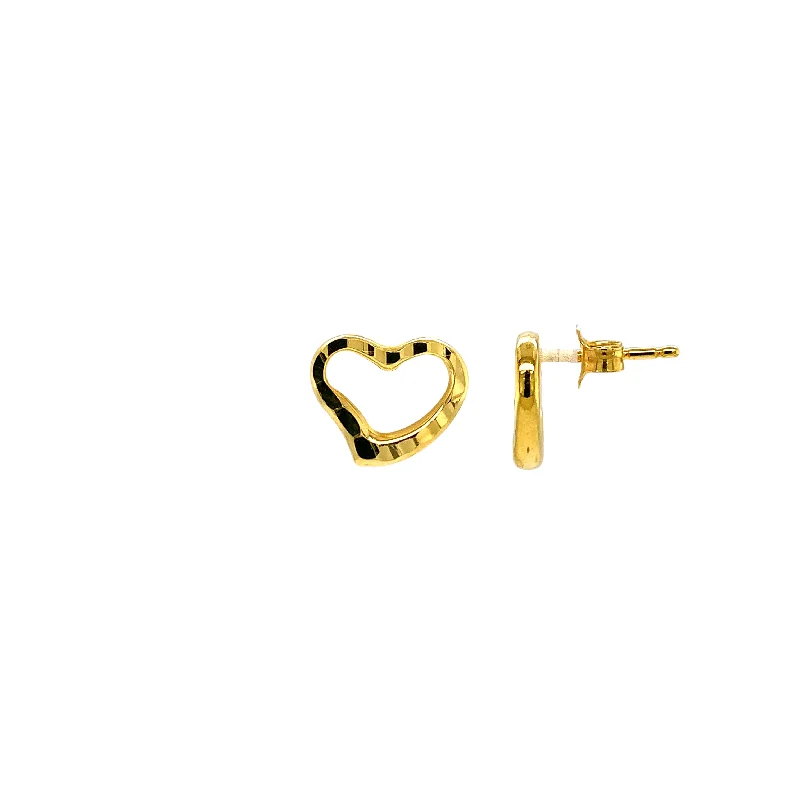 Shine In Style – Shop Jewelry Discounts Today 14K Yellow Gold Heart Stud Earrings
