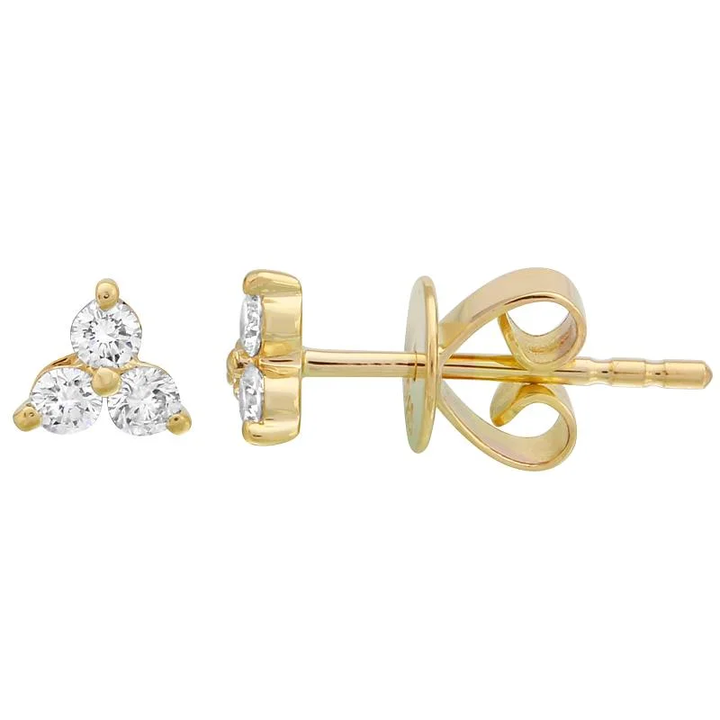 Celebrate Every Occasion With Sparkling Savings 14K Yellow Gold Trio Diamond Stud Earrings