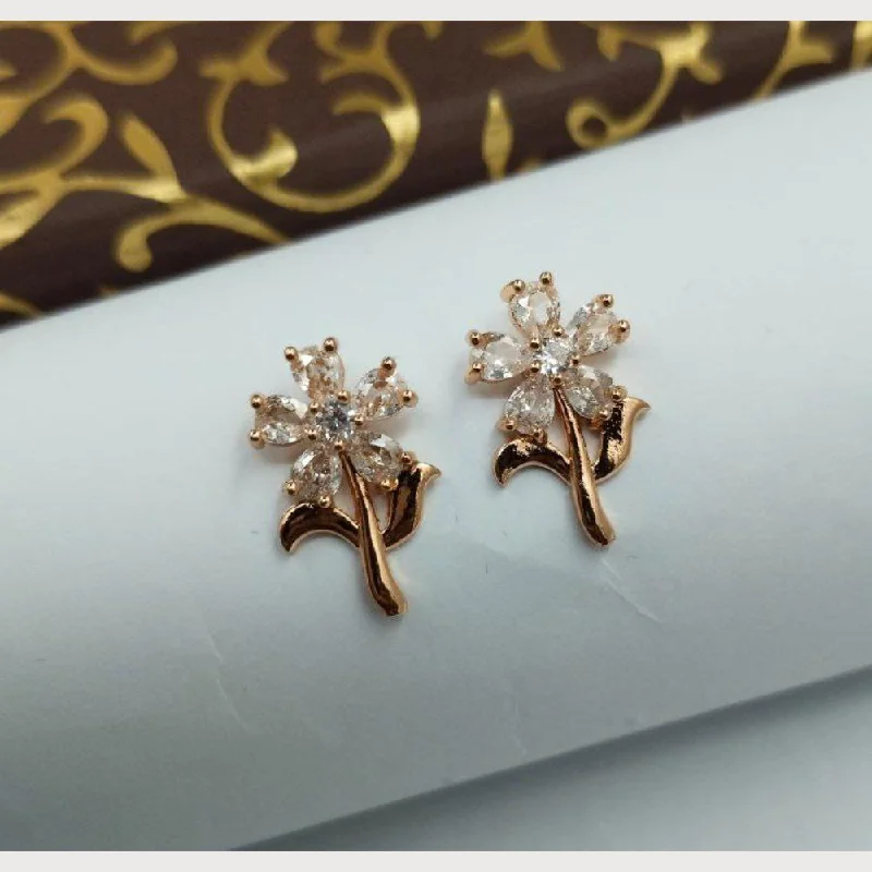 Elegant Rose Gold Jewelry For A Stylish Touch Aamrapali Rose Gold Plated Austrian Stone Stud Earrings Elegant Rose Gold Jewelry For A Stylish Touch Aamrapali Rose Gold Plated Austrian Stone Stud Earrings