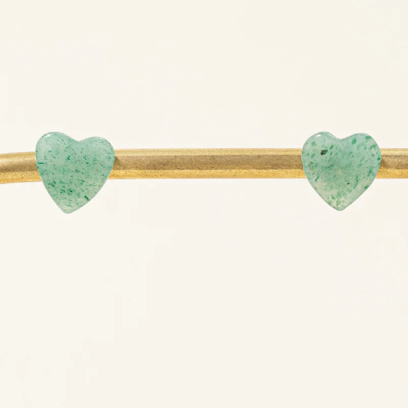Personalized Engraved Jewelry For Meaningful Gifts Aventurine Quartz Heart Earrings | 5.00ctw |