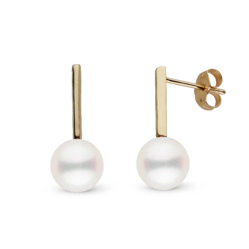 Romantic Heart-Shaped Jewelry For Special Gifts Bar Collection 7.5-8.0 mm Freshadama Pearl Earrings