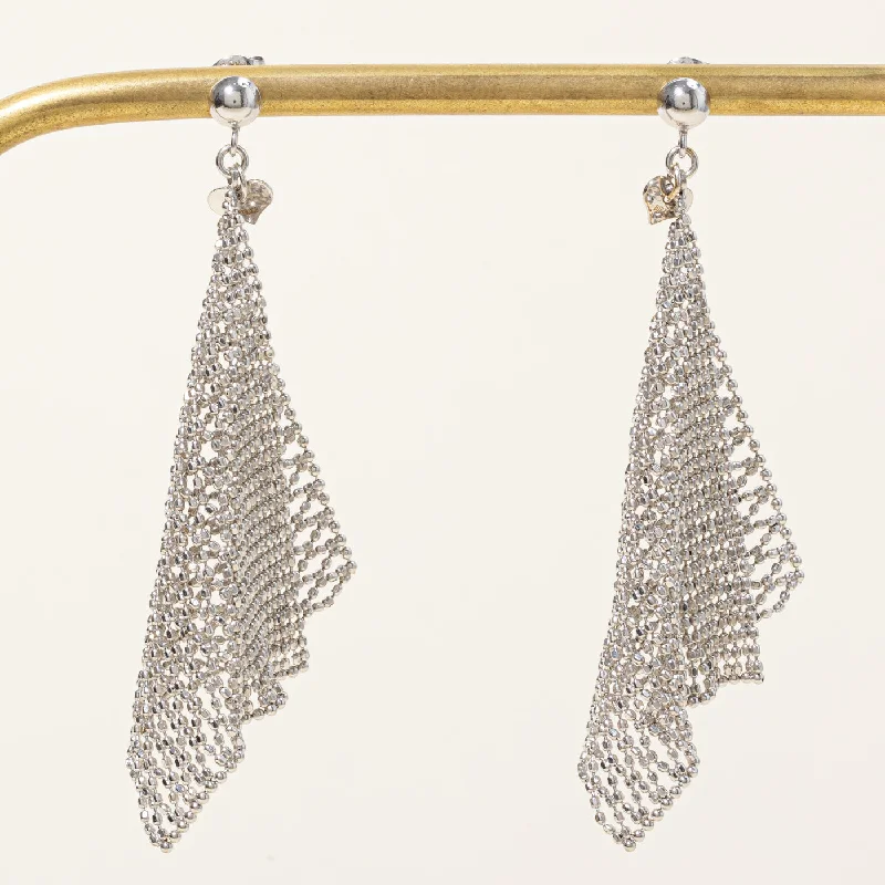 Fashion-Forward Jewelry At Exclusive Discounts 'Birks' 18k White Gold Mesh Earrings