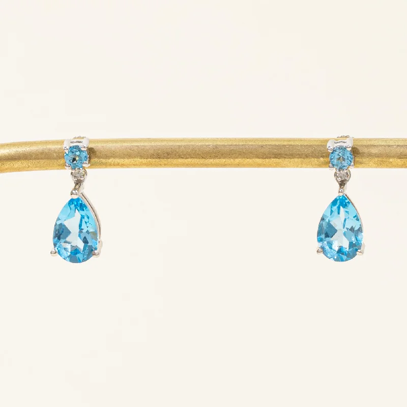 Final Call – Shop Exquisite Jewelry Before It's Gone Blue Topaz & Diamond Earrings | 3.00ctw, 0.02ctw |