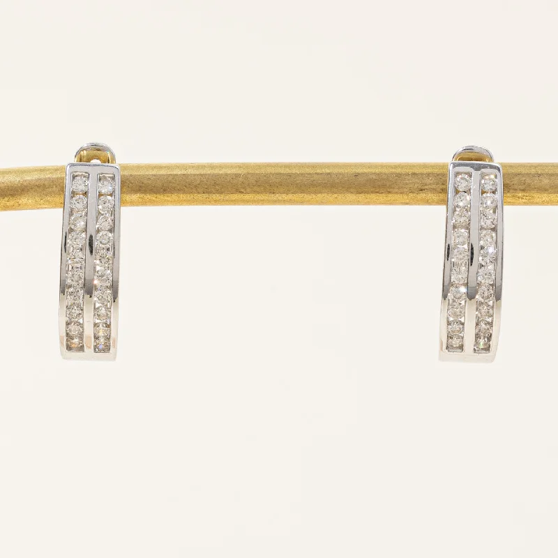 Sparkle In Style With Our Best Jewelry Deals Channel Set Diamond Hoop Earrings | 0.70ctw |