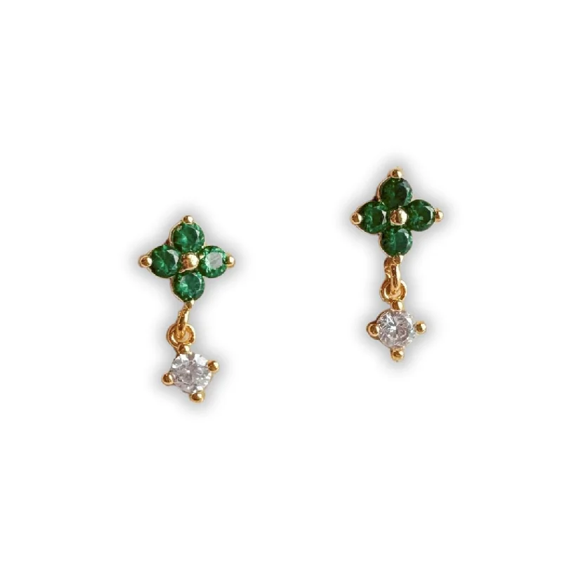 Everyday Jewelry Essentials Now On Sale Charlotte Drop Tiny Stud Earrings - Emerald