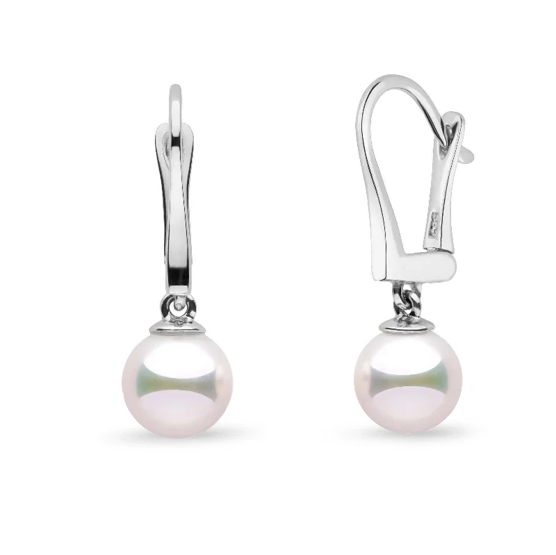 Upgrade Your Collection With Our Limited-Time Jewelry Sale Classic Collection 7.5-8.0 mm White Hanadama Pearl Dangle Earrings