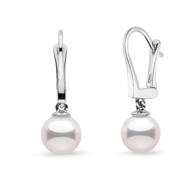 Best-Selling Jewelry Styles Now At Exclusive Discounts Classic Collection 8.0-8.5 mm White Hanadama Pearl Dangle Earrings