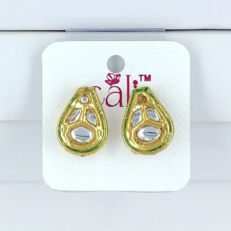 Limited-Stock Jewelry Sale – Once It's Gone, It's Gone Corbeda Fashion Gold Plated Kundan Stone Stud Earrings Limited-Stock Jewelry Sale – Once It's Gone, It's Gone Corbeda Fashion Gold Plated Kundan Stone Stud Earrings