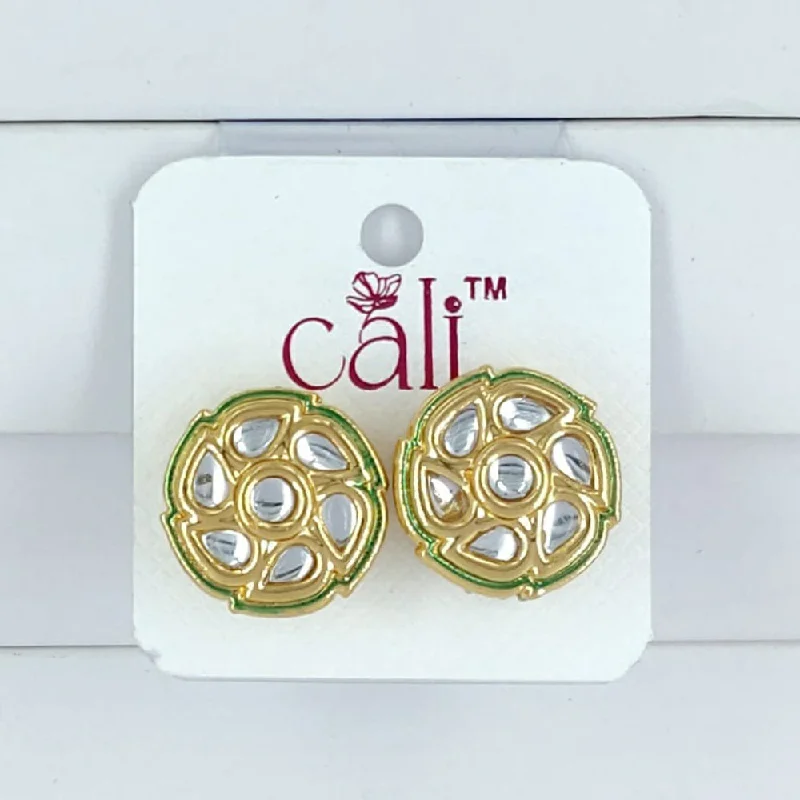 Shop Stylish Jewelry Now And Save Big Corbeda Fashion Gold Plated Kundan Stone Stud Earrings Shop Stylish Jewelry Now And Save Big Corbeda Fashion Gold Plated Kundan Stone Stud Earrings