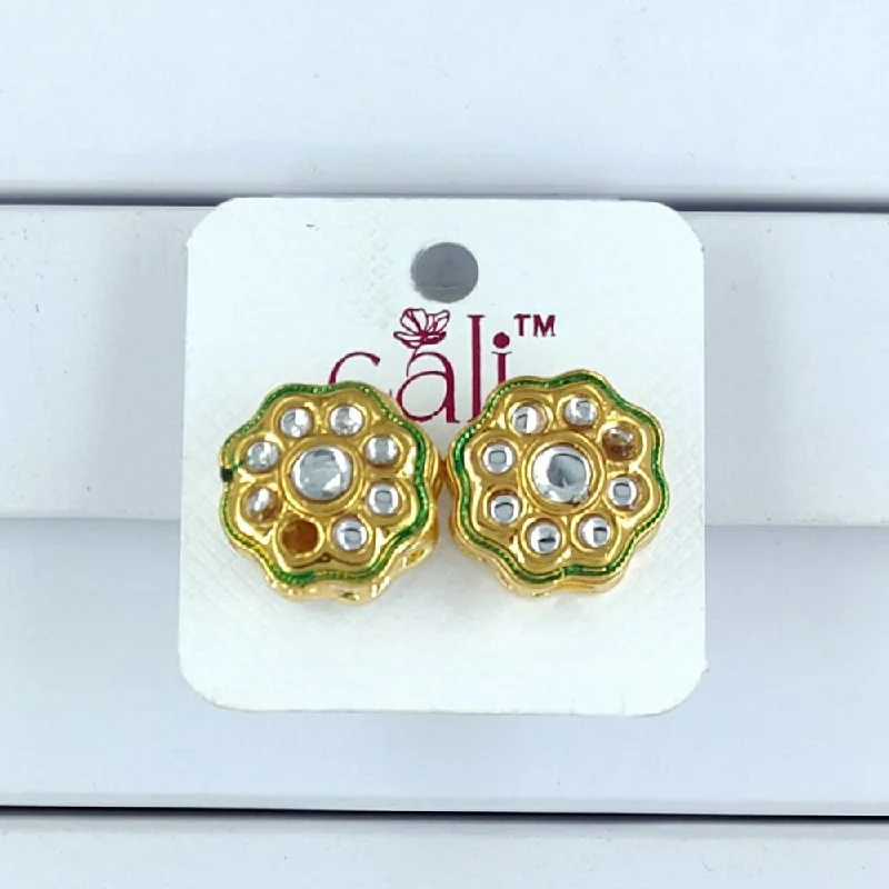 Affordable Luxury Jewelry For Every Occasion Corbeda Fashion Gold Plated Kundan Stone Stud Earrings Affordable Luxury Jewelry For Every Occasion Corbeda Fashion Gold Plated Kundan Stone Stud Earrings