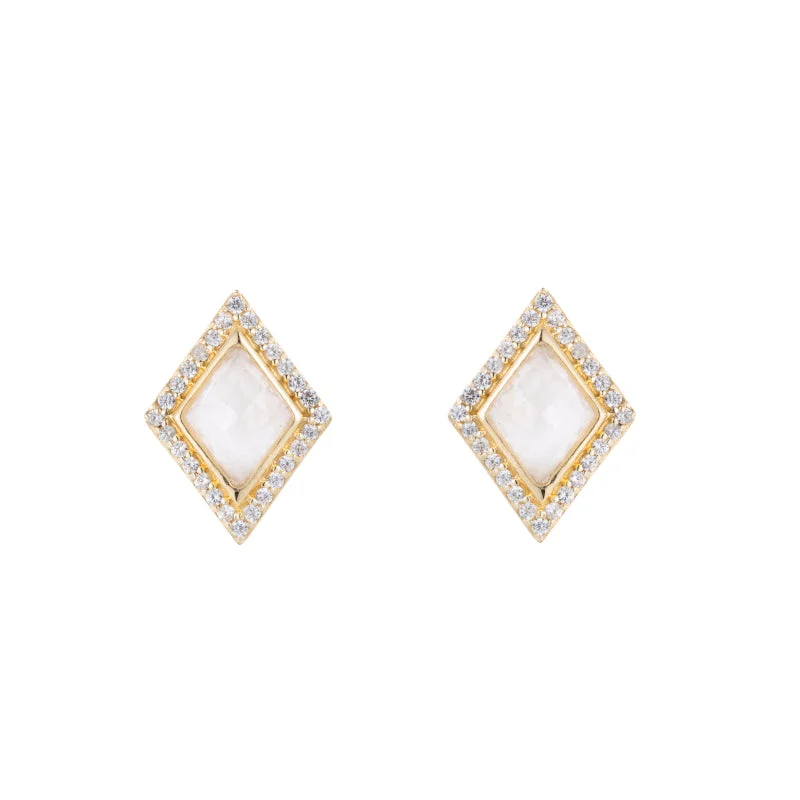 Luxury Jewelry At Unbeatable Discounts Kite Gemstone Pavé Stud Earrings