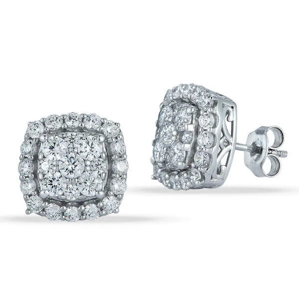 Exclusive Gemstone Jewelry At Special Prices Grown Diamond Cushion Cluster Stud Earrings Exclusive Gemstone Jewelry At Special Prices Grown Diamond Cushion Cluster Stud Earrings
