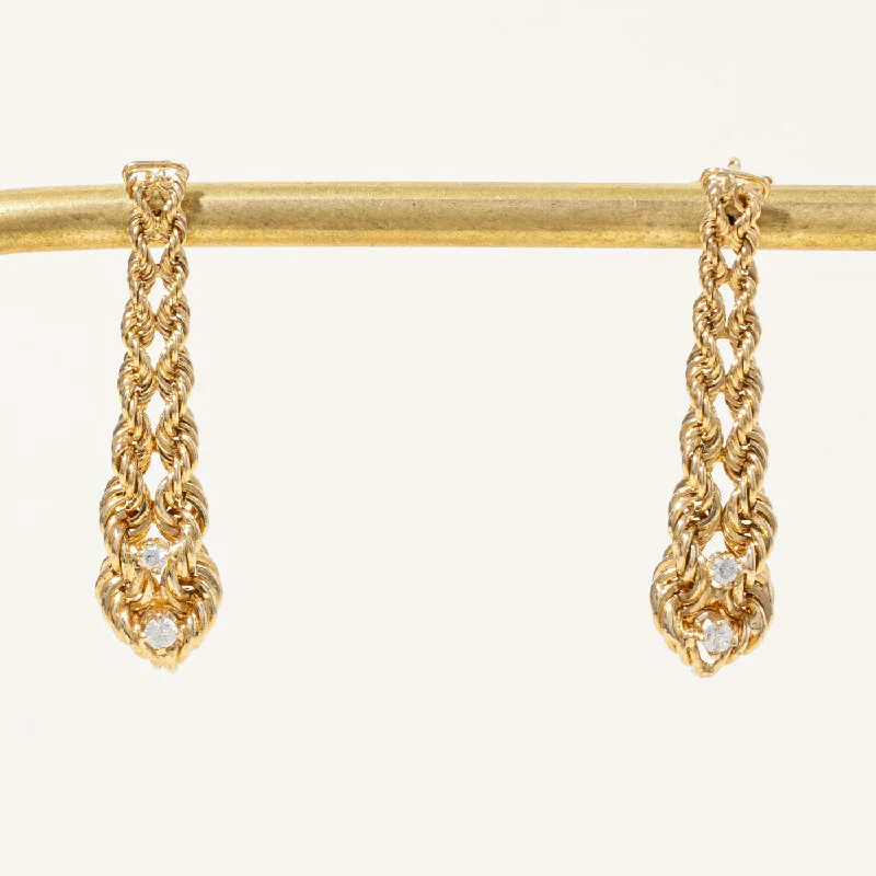 Jewelry Sale Alert – Shop Timeless Elegance Today Diamond Braided Drop Earrings | 0.10ctw |
