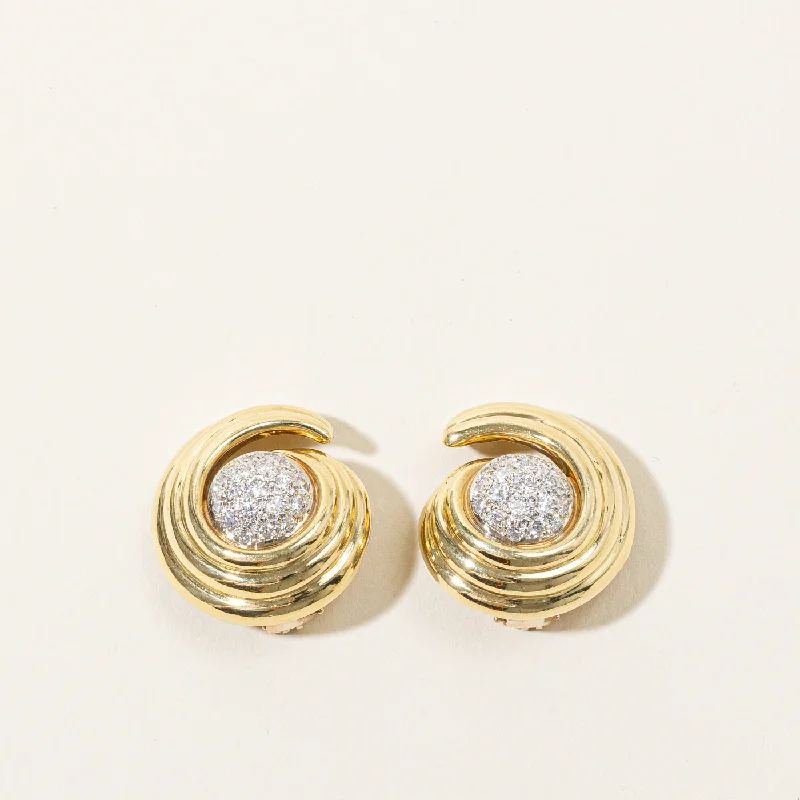 Premium Jewelry, Premium Discounts – Act Fast Diamond Swirl Clip On Earrings | 1.33ctw |
