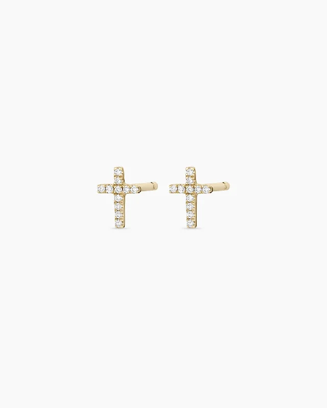 Limited-Stock Jewelry Clearance – Grab Your Favorites Now Diamond Cross Studs