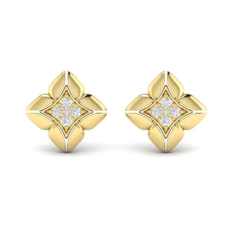 Fashion-Forward Jewelry At Incredible Prices Diamond Floral Stud Earrings in 14K Yellow Gold Fashion-Forward Jewelry At Incredible Prices Diamond Floral Stud Earrings in 14K Yellow Gold