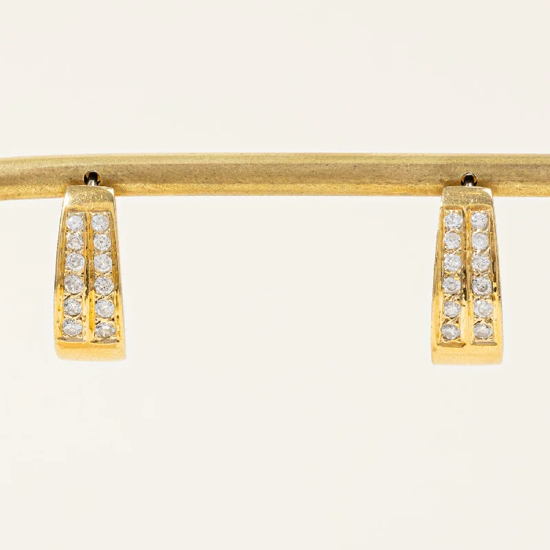 Handmade Pearl Jewelry For Timeless Elegance Diamond Oval Huggie Earrings | 0.48ctw |