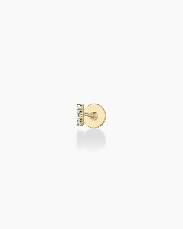 Classic And Modern Jewelry Styles On Sale Diamond Pavé Bar Flat Back Single Stud