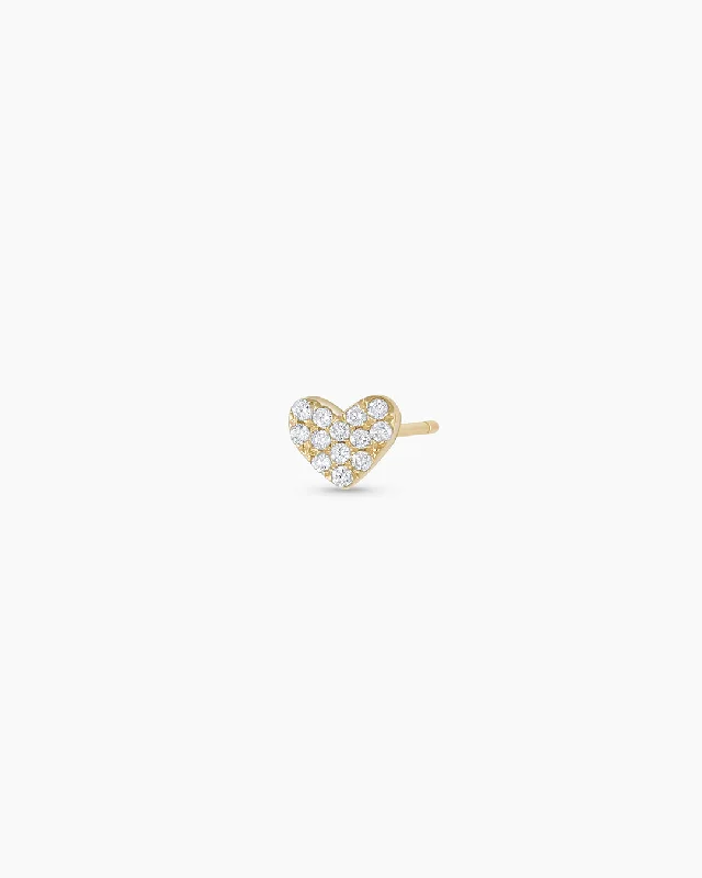 Jewelry Clearance Event – Stock Up Before It's Over Diamond Pavé Heart Single Stud