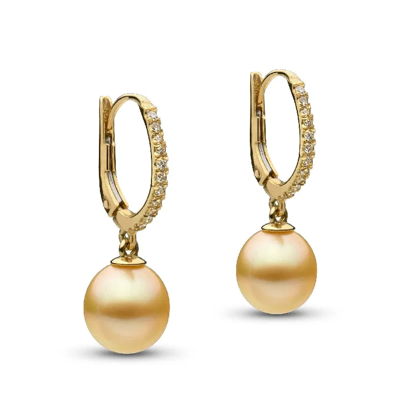 Your Dream Jewelry At Dream Prices – Shop Now Eternal Collection Drop Golden South Sea 9.0-10.0 mm Pearl and Diamond Earrings
