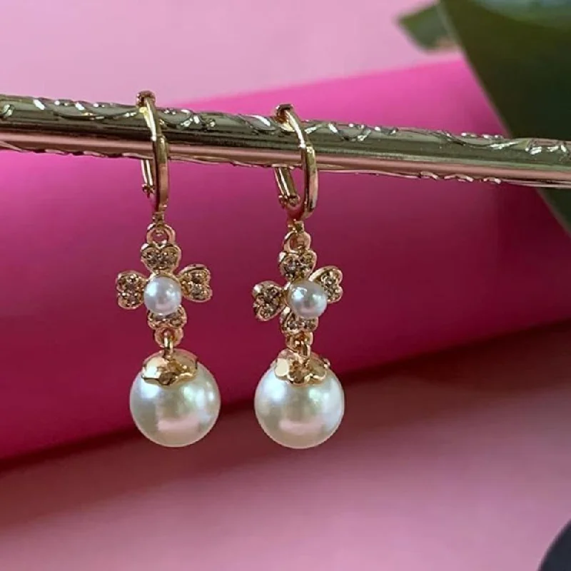 The Perfect Jewelry Piece At The Perfect Discount Etnico Stylish Latest Fashion Rose Gold Plated Cubic Zirconia Trendy Stud Earrings For Women (Style-4)