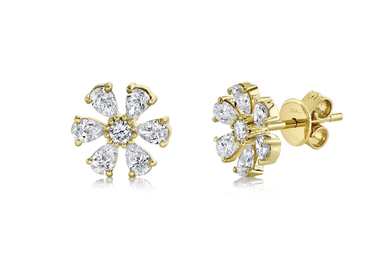Celebrate With Sparkle – Jewelry Sale Now Live Pear Shape Diamond Flower Stud Earrings Celebrate With Sparkle – Jewelry Sale Now Live Pear Shape Diamond Flower Stud Earrings