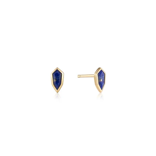 Shop Stylish Jewelry Now And Save Big Gold Emblem Lapis Stud Earrings