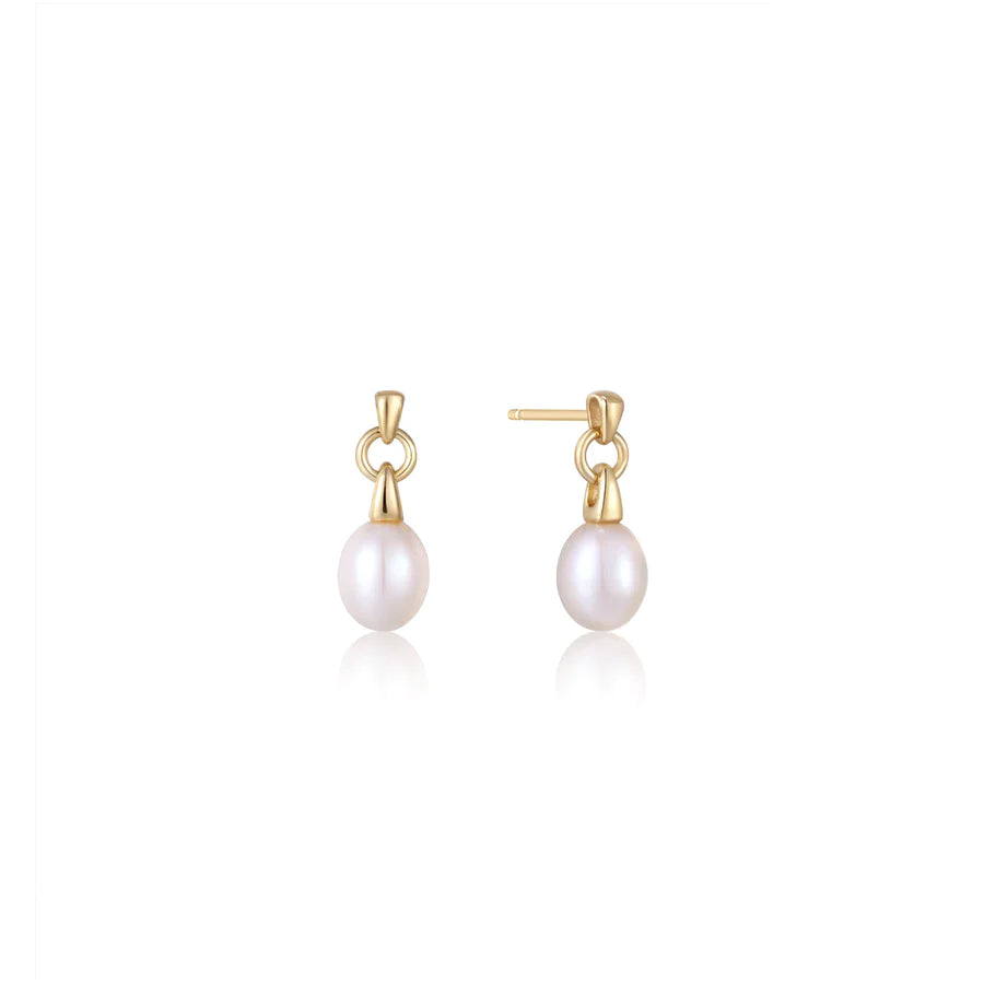 Shop Fine Jewelry With Exclusive Savings Gold Pearl Drop Stud Earrings in Sterling Silver Shop Fine Jewelry With Exclusive Savings Gold Pearl Drop Stud Earrings in Sterling Silver