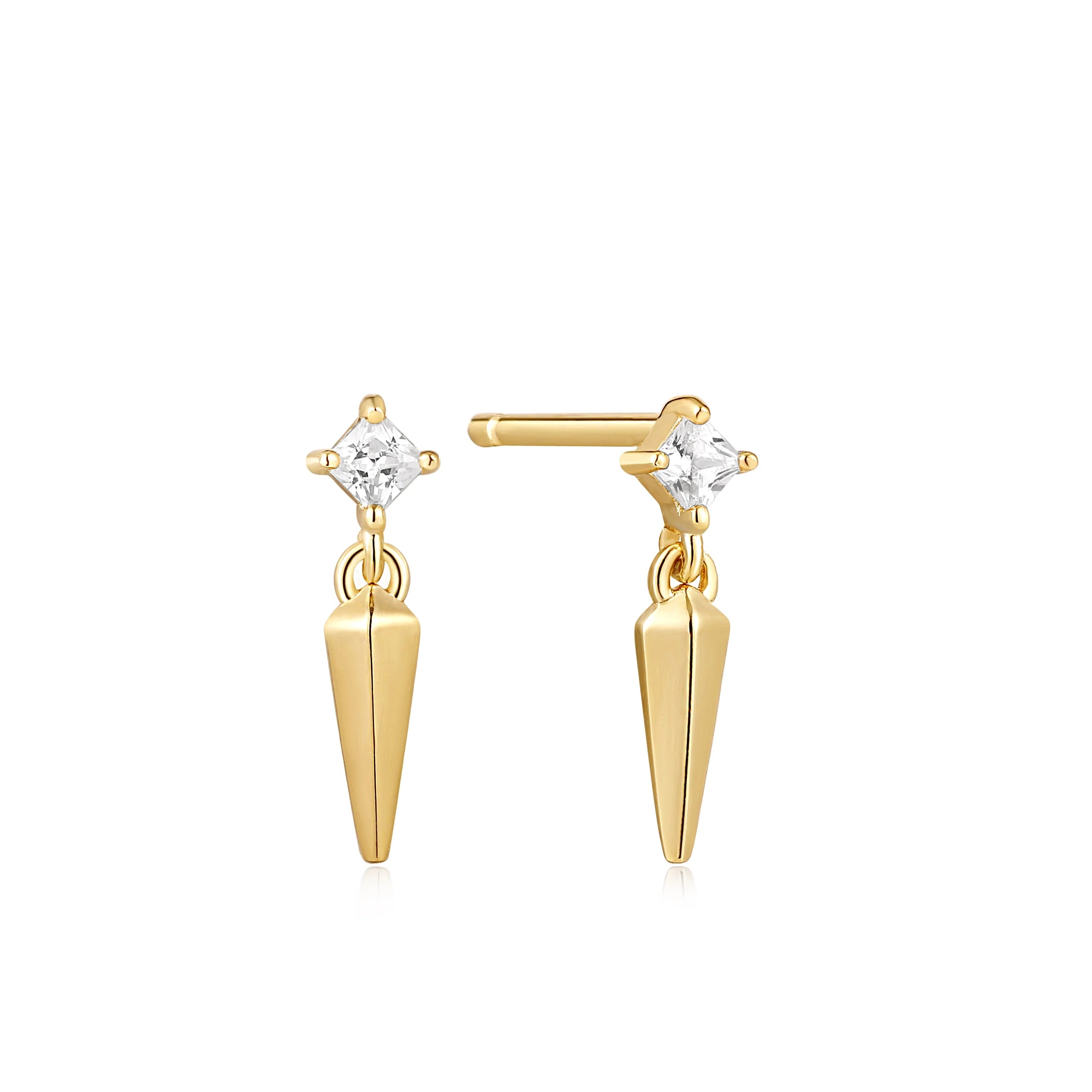 Chic And Stylish Jewelry At Exclusive Prices Gold Sparkle Spike Stud Earrings in Sterling Silver Chic And Stylish Jewelry At Exclusive Prices Gold Sparkle Spike Stud Earrings in Sterling Silver