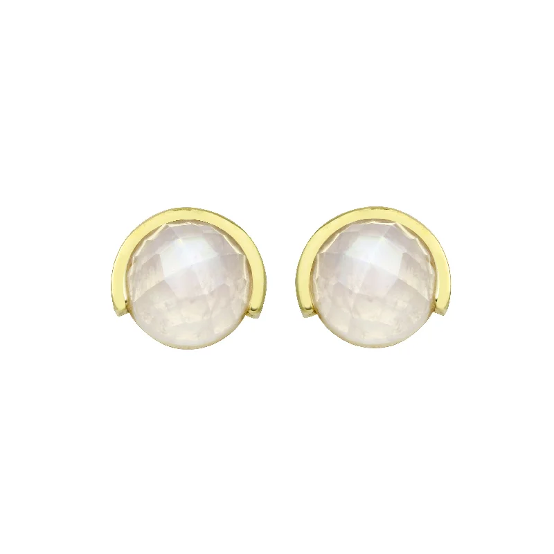 Shop Dazzling Jewelry At The Best Prices Half Bezel Gemstone Stud Earrings