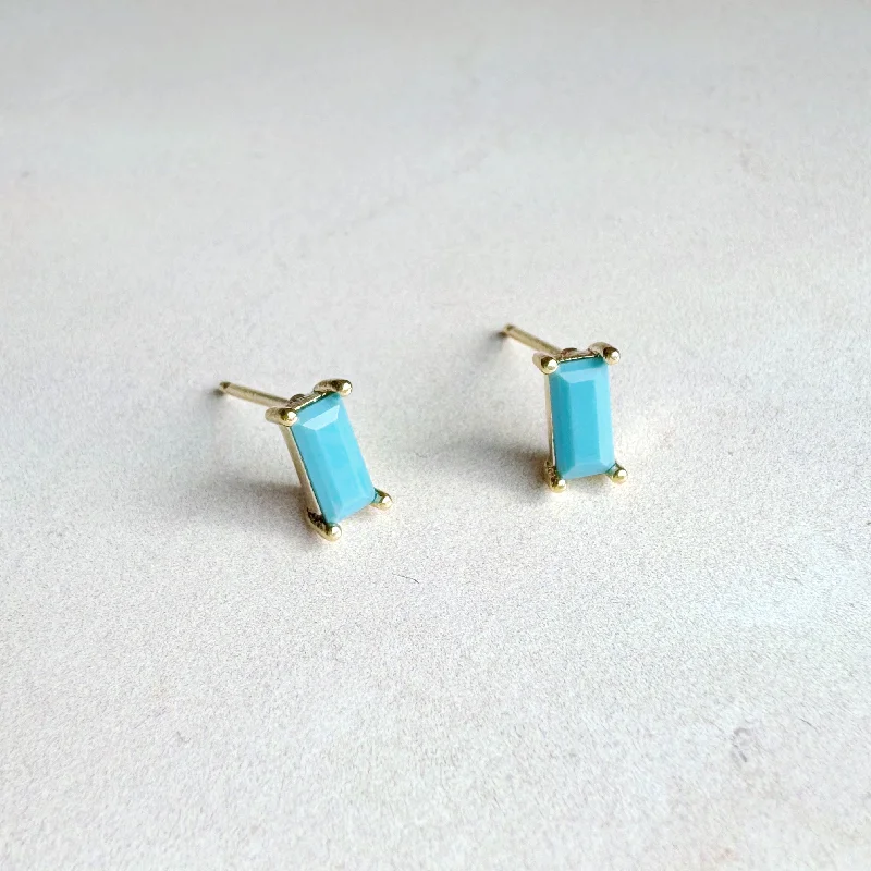 Must-Have Jewelry At Irresistible Discounts Faceted Baguette Stud Earrings - Turquoise Must-Have Jewelry At Irresistible Discounts Faceted Baguette Stud Earrings - Turquoise