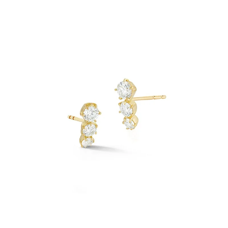 Grab Exquisite Jewelry At The Lowest Prices Jade Trau 3 Stone Ara Stud Earrings