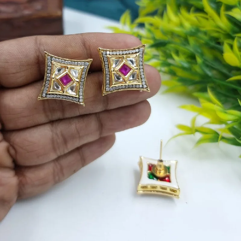 Big Savings On Your Favorite Jewelry Pieces JCM Gold Plated Kundan Stone Stud Earrings Big Savings On Your Favorite Jewelry Pieces JCM Gold Plated Kundan Stone Stud Earrings