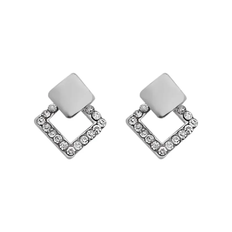 Fashion-Forward Jewelry At Incredible Prices JewelMaze Austrian Stone Silver Plated Stud Earrings ( assorted design ) Fashion-Forward Jewelry At Incredible Prices JewelMaze Austrian Stone Silver Plated Stud Earrings ( assorted design )