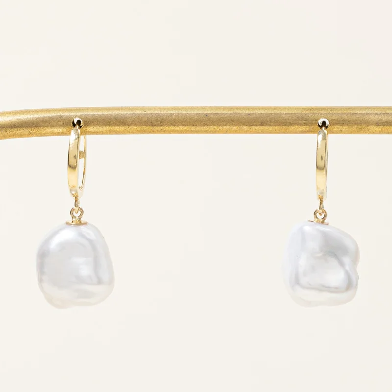 Fine Jewelry, Limited-Time Offers Available '100 Ways' Keshi Freshwater Pearl Hoop Drop Earrings
