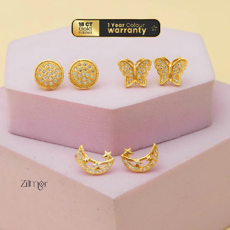 Holiday Jewelry Sale – Perfect Gifts At The Best Prices KJ101199 - Combo stud Earrings (Gold Toned)