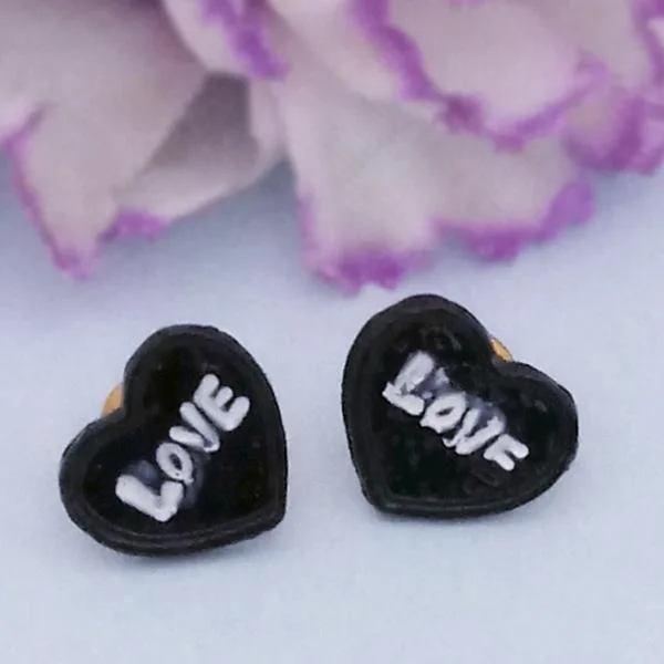 Timeless Jewelry At Special Discount Rates Kriaa Gold Plated " Love " Heart Shape Stud Earrings - 1312626R Timeless Jewelry At Special Discount Rates Kriaa Gold Plated " Love " Heart Shape Stud Earrings - 1312626R