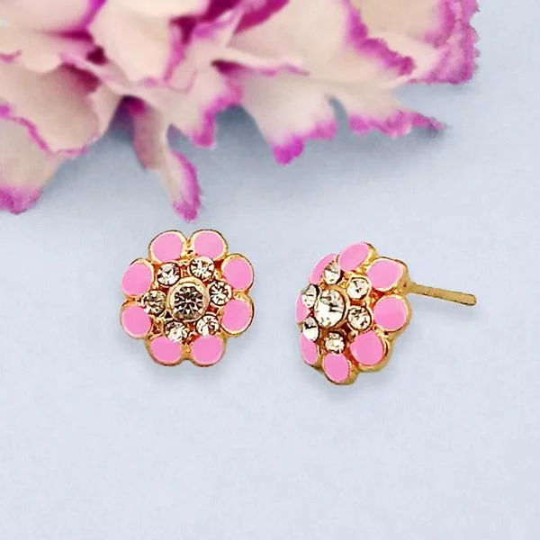 Sparkle More For Less – Jewelry Sale Happening Now Kriaa Pink Enamel Austrian Stone Gold Plated Stud Earrings - 1312871E Sparkle More For Less – Jewelry Sale Happening Now Kriaa Pink Enamel Austrian Stone Gold Plated Stud Earrings - 1312871E