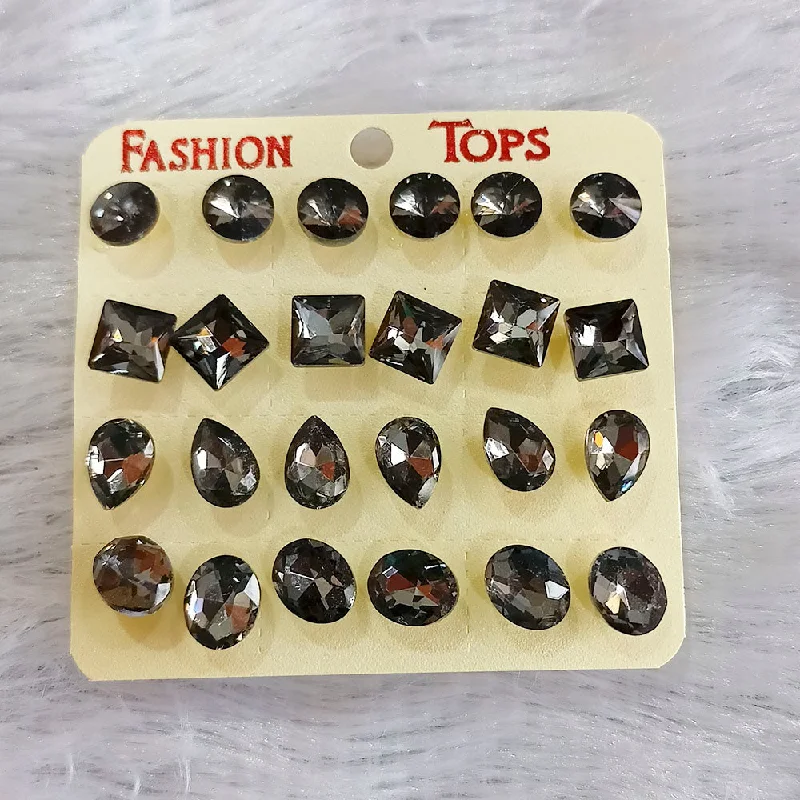 Trending Jewelry Styles Now At Limited-Time Discounts JewelMaze Set of 12 Pairs Crystal Stone Stud Earrings Combo - 1004750C Trending Jewelry Styles Now At Limited-Time Discounts JewelMaze Set of 12 Pairs Crystal Stone Stud Earrings Combo - 1004750C
