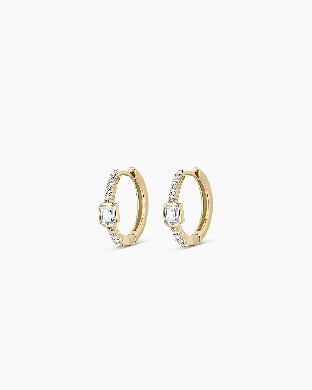 Jewelry Clearance Sale – Final Reductions Lab Grown Diamond Emerald Huggies