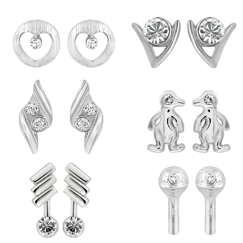 Affordable Glamour – Premium Jewelry At Special Prices Mahi Combo of 6  Small Baby Size Stud Earrings for Women and Girls CO1105264R