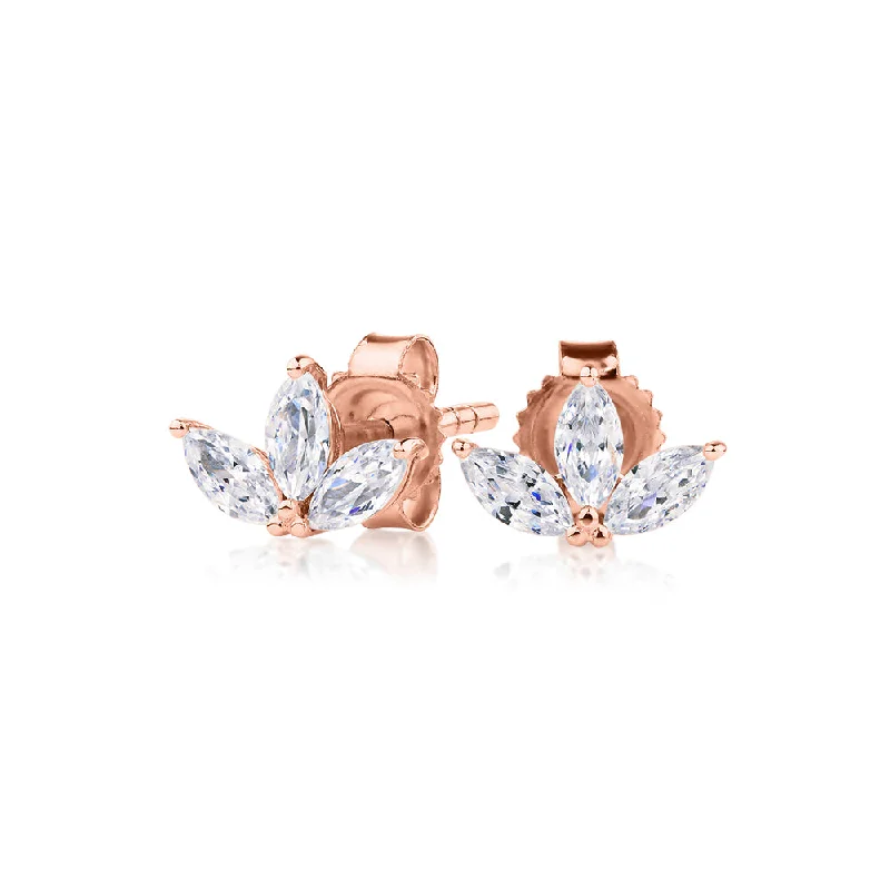 Sparkle In Style With Our Best Jewelry Deals Marquise stud earrings with 0.6 carats* of diamond simulants in 10 carat rose gold