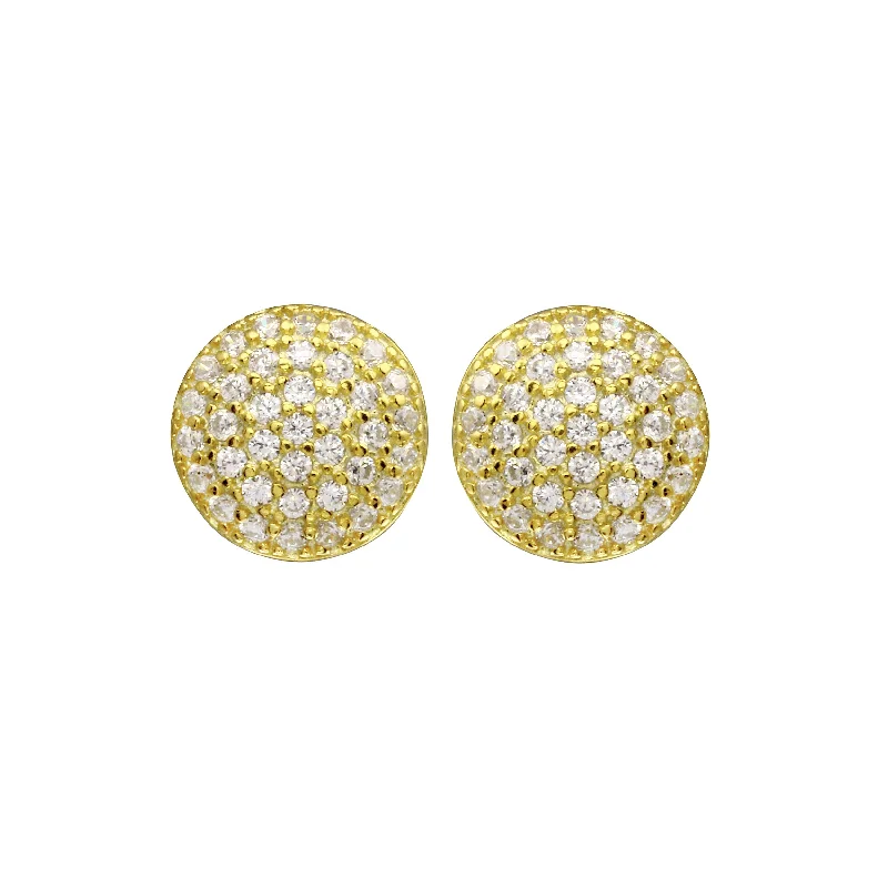 Affordable Luxury Jewelry For Every Occasion CZ Pavé Curved Disc Stud Earrings