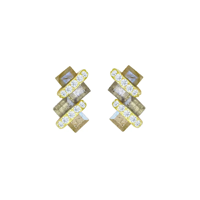 Limited-Time Offer On Elegant Jewelry Pieces Pavé Wrapped Double Baguette Gemstone Stud Earrings Limited-Time Offer On Elegant Jewelry Pieces Pavé Wrapped Double Baguette Gemstone Stud Earrings