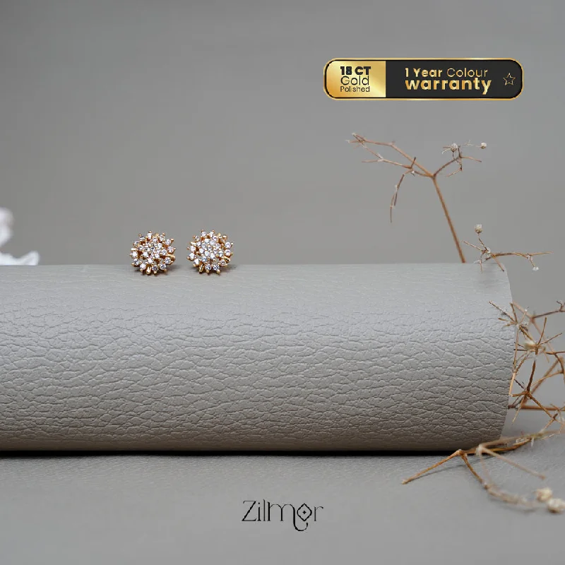 Luxury Jewelry Sale – Sparkle For Less PE1011121 - Gold tone AD Stone stud Earrings
