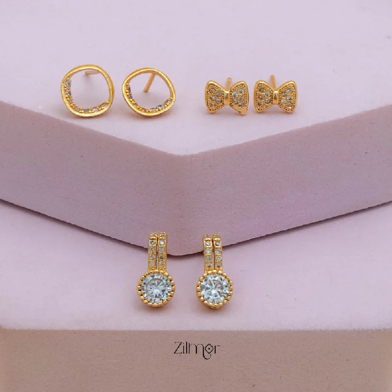Luxury Jewelry Sale – Elegant Styles At Unbeatable Prices Pe101847  - Gold tone AD Stone Combo stud Earrings