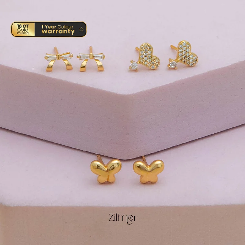 Flash Sale On Exquisite Jewelry – Don't Miss Out PE101848  - Gold tone AD Stone Combo stud Earrings