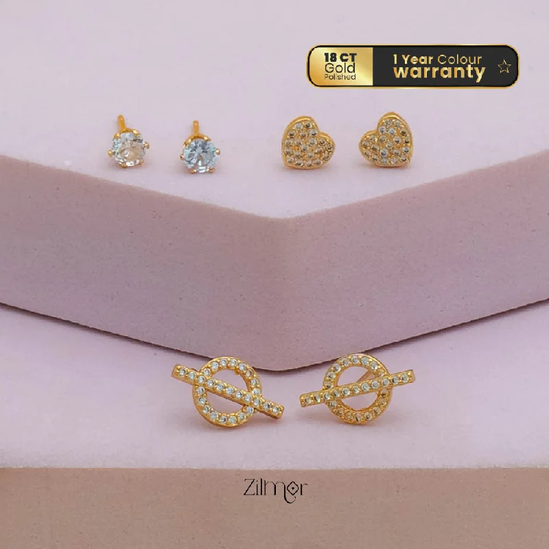 Seasonal Jewelry Sale – Upgrade Your Style Today PE101849  - Gold tone AD Stone Combo stud Earrings