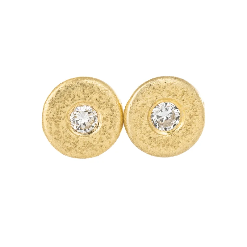 Handcrafted Beauty At Affordable Prices Pebble Stud Earrings - 18k Gold, Oxidized Silver + Reclaimed Diamonds Handcrafted Beauty At Affordable Prices Pebble Stud Earrings - 18k Gold, Oxidized Silver + Reclaimed Diamonds