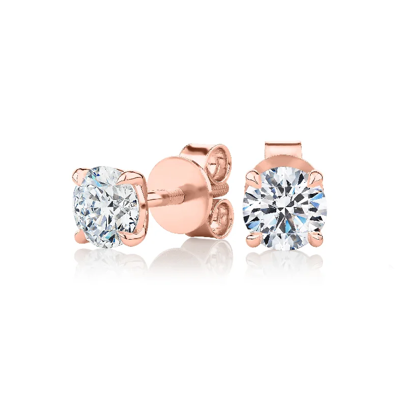 Sparkle For Less – Shop Jewelry Deals Now Premium Certified Laboratory Created Diamond, 1.40 carat TW round brilliant stud earrings in 18 carat rose gold Sparkle For Less – Shop Jewelry Deals Now Premium Certified Laboratory Created Diamond, 1.40 carat TW round brilliant stud earrings in 18 carat rose gold